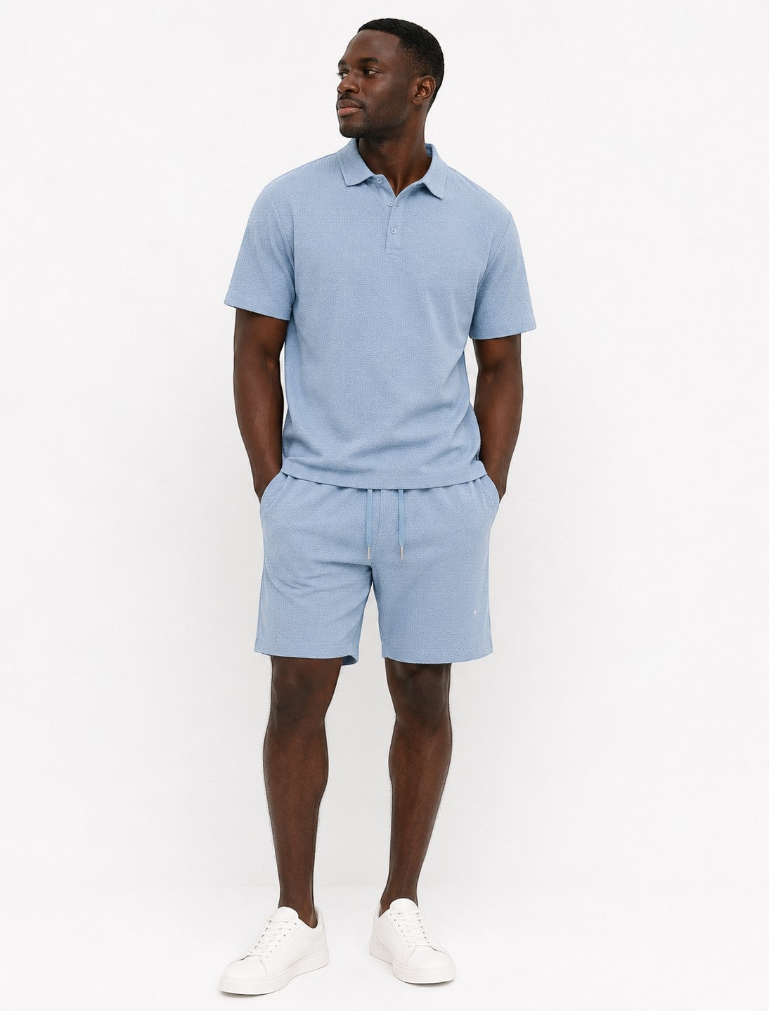 Ensemble Short Polo Bleu Ciel