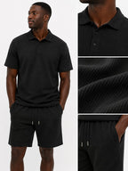 Ensemble Polo & Short Noir Marron FRILIVIN