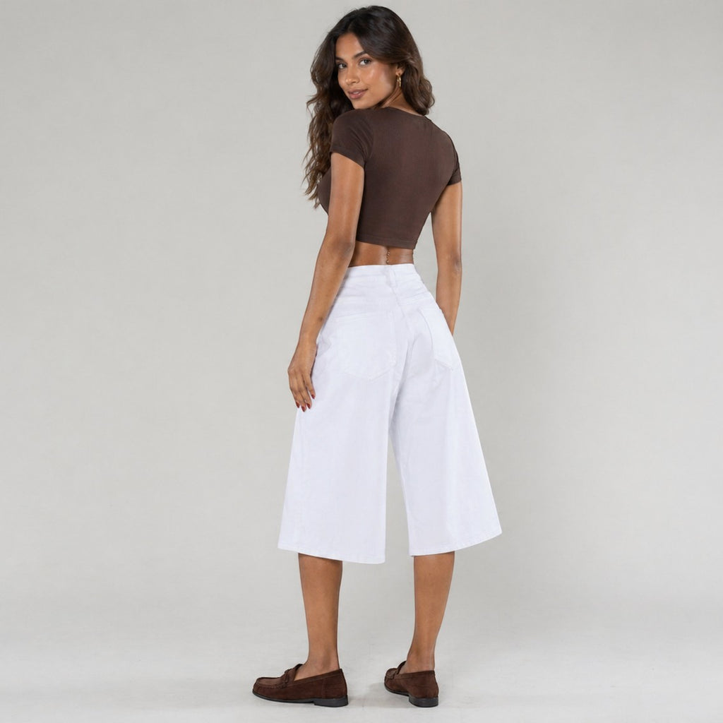 Jorts long en jean stretch flare évasé NINA CARTER