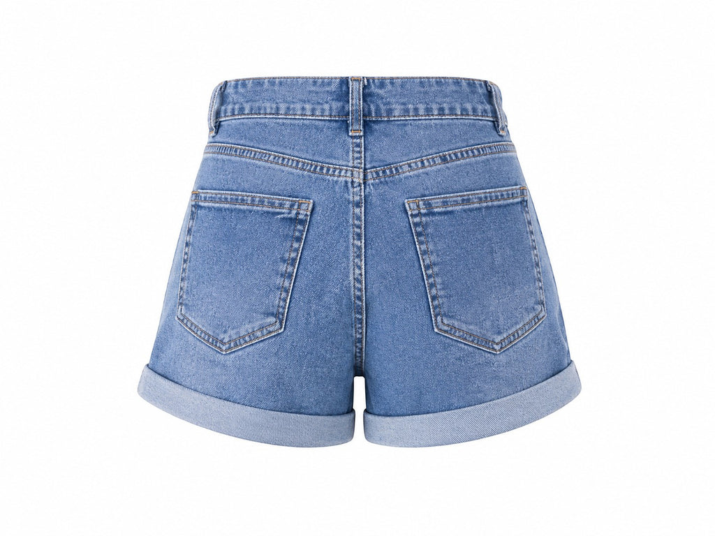 Short denim jean taille haute stretch NINA CARTER