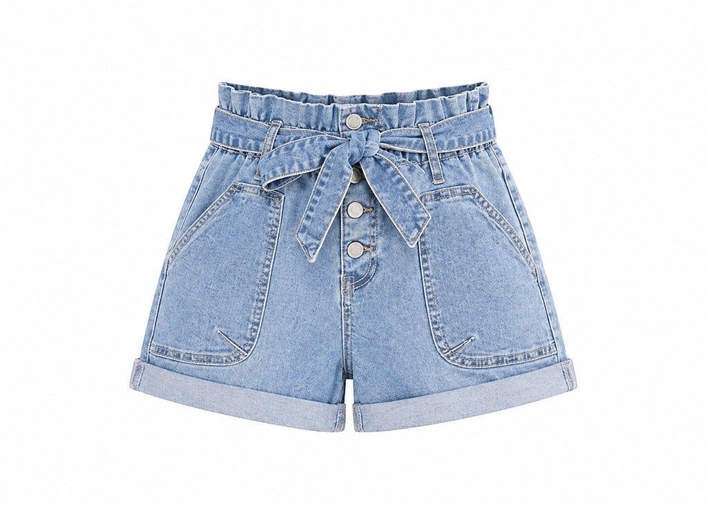 Short Denim Paperbag Taille Haute Femme NINA CARTER
