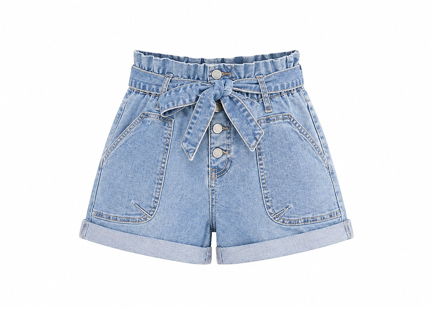 Short Denim Paperbag Taille Haute Femme NINA CARTER