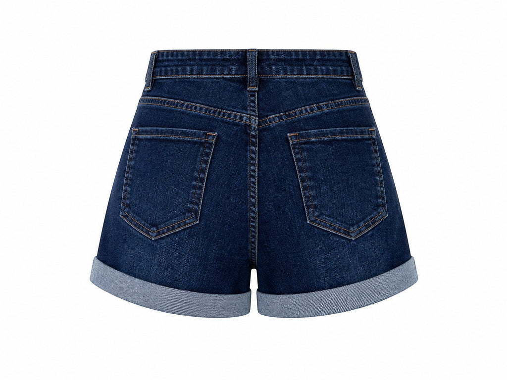 Short denim jean taille haute stretch NINA CARTER