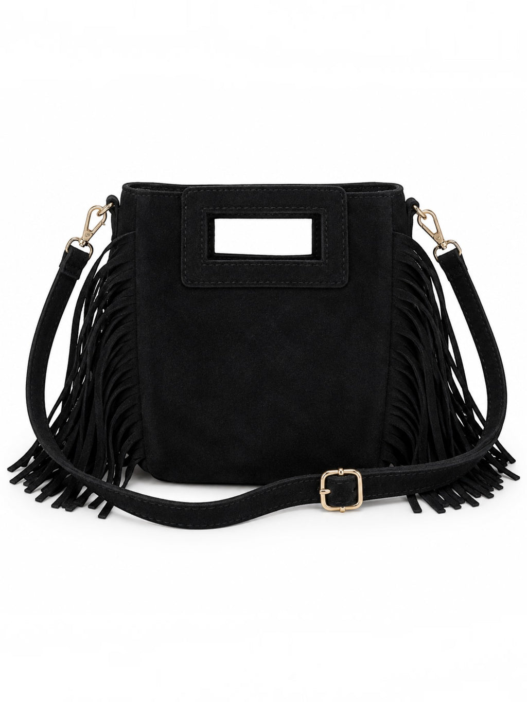Sac bandoulière en daim à franges – Petit format