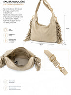 Sac bandoulière en daim à franges