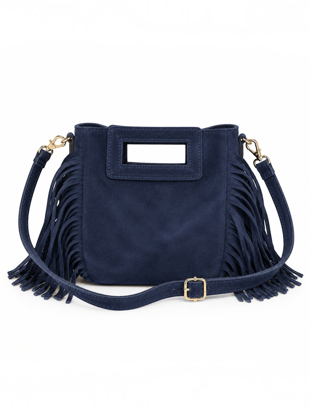 Sac bandoulière en daim à franges – Petit format