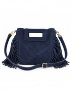 Sac bandoulière en daim à franges – Petit format