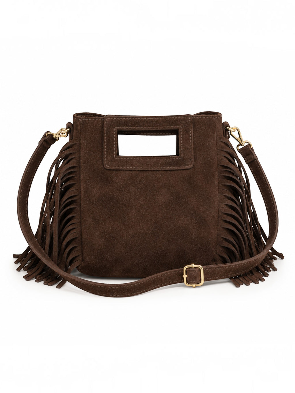 Sac bandoulière en daim à franges – Petit format