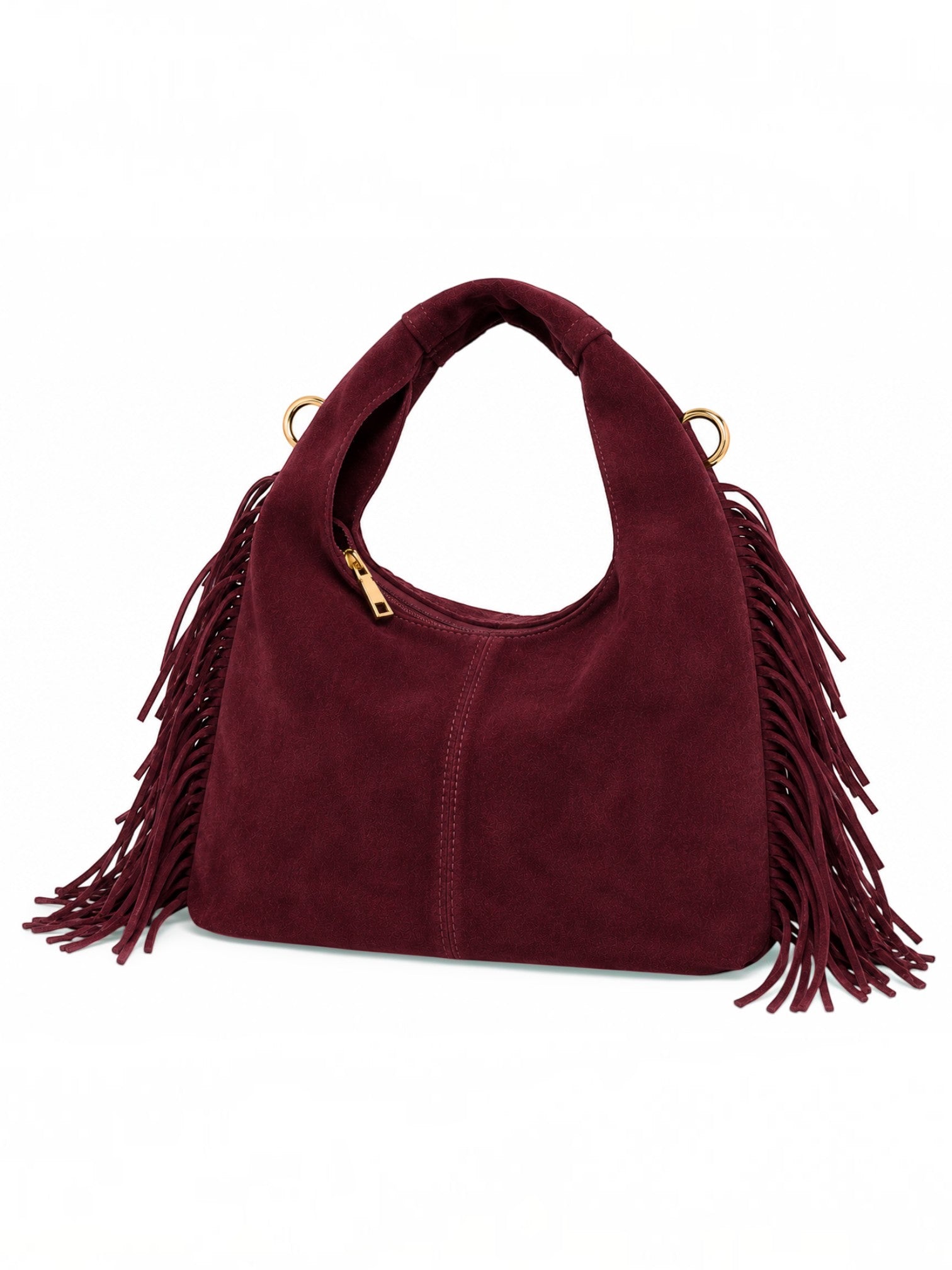 Sac bandoulière en daim à franges