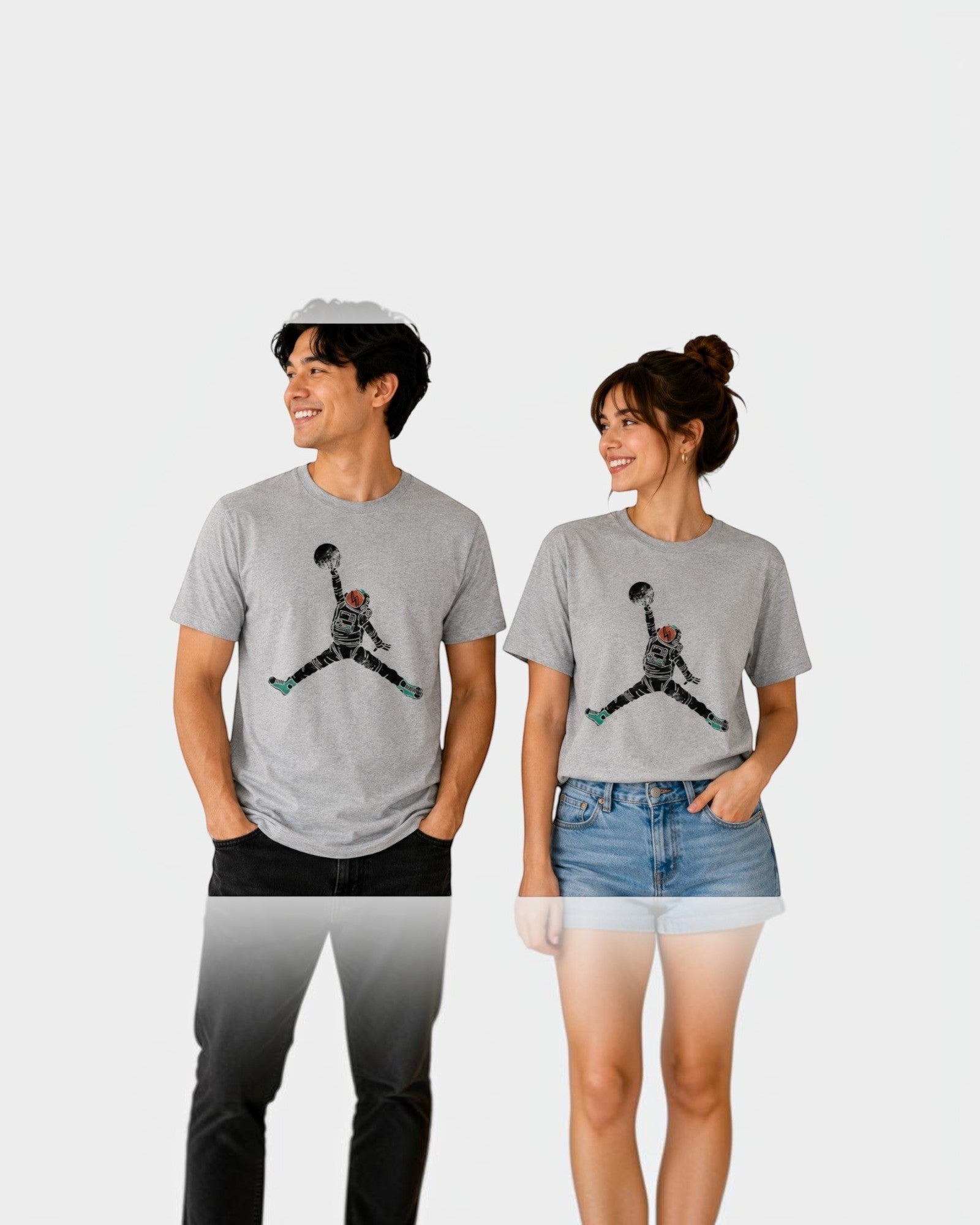 T-shirt Gris Chiné Homme Space Dunk WOOOP