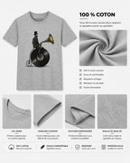 T-shirt Gris Chiné Homme Music Man WOOOP - T-shirts - WOOOP