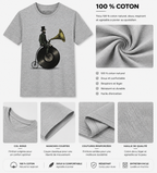 T-shirt Gris Chiné Homme Music Man WOOOP