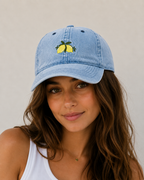 Casquette en coton avec broderie citrons