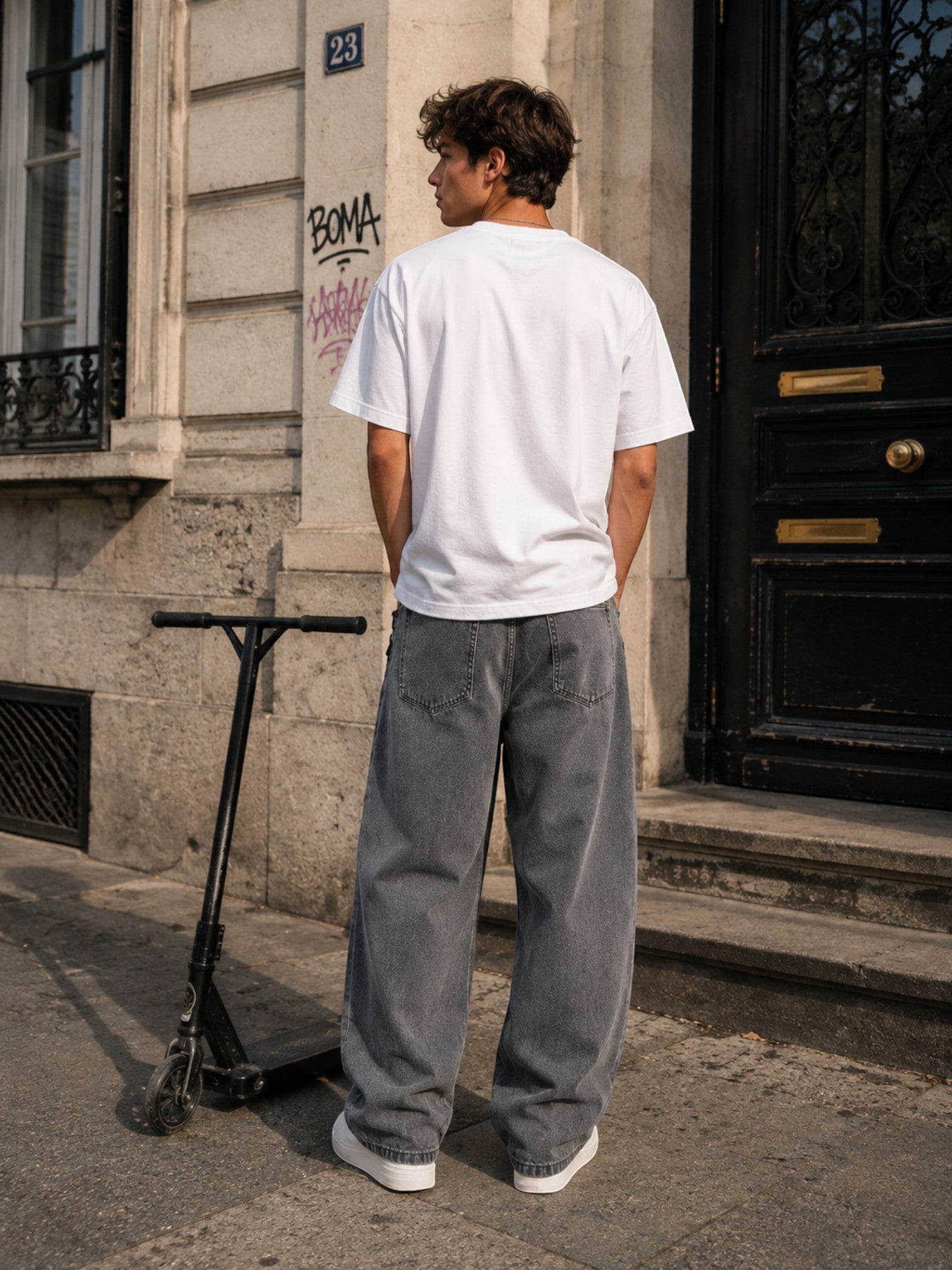 Jean Baggy Gris Délavé Homme FIVE EVER