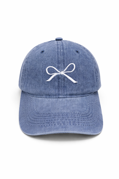 Casquette denim nœud brodé BYREN | ÉLINE L'ATELIER - Casquettes - BYREN | ÉLINE L'ATELIER