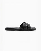 Sandales plates en cuir tressé pour femme - Chaussures - JOIA
