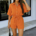 Combinaison Short Gaze de Coton Ceinture ESTEE BROWN