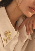 Broche tournesol en acier inoxydable ÉLINE L’ATELIER