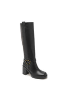Bottes hautes à anneau et talon bloc STEPHAN PARIS