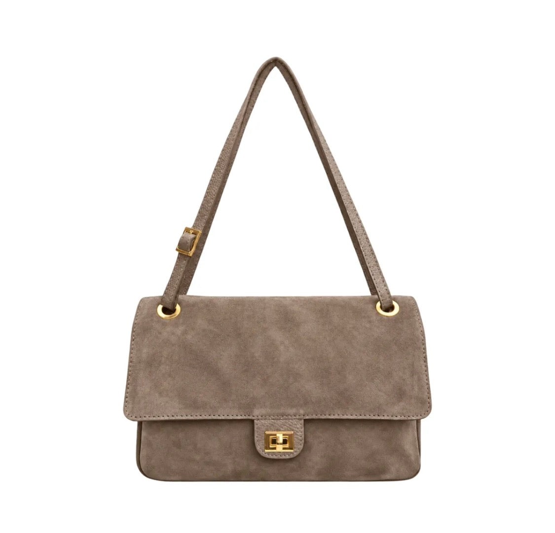 Sac à épaule en cuir suédé Aura M LOUISA LEE