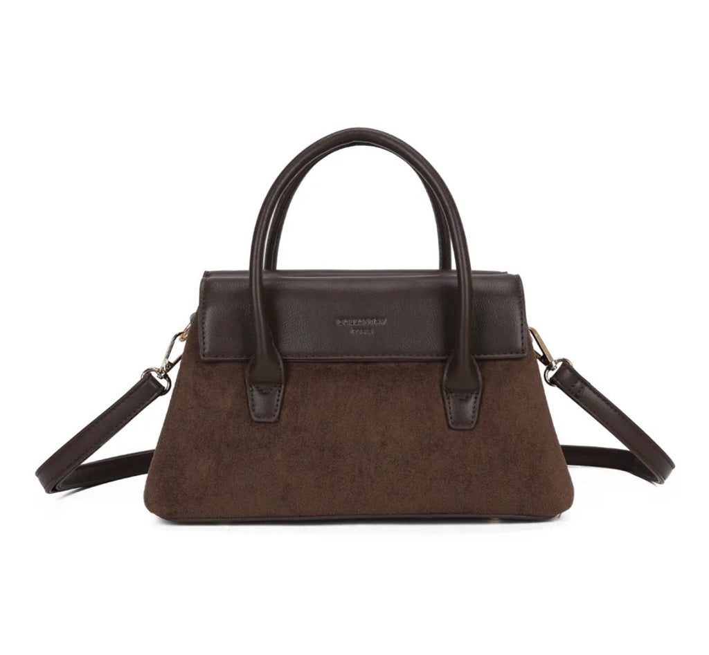Sac à main trapèze effet suédé à bandoulière GALLANTRY