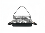 Sac à main BROCK GALLANTRY noir et blanc à motif zébré avec bandoulière amovible en polyuréthane