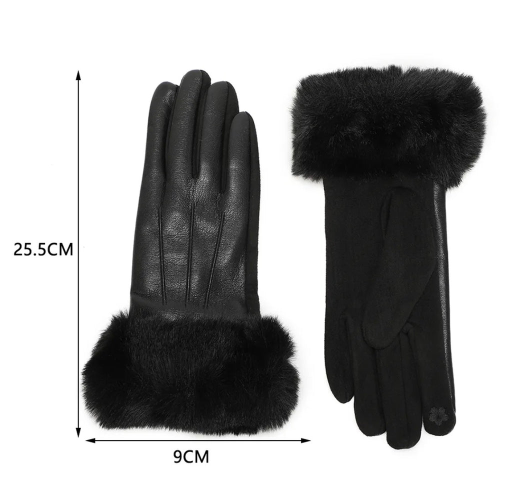Gants d'hiver bordure fausse fourrure GALLANTRY