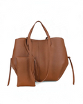 Sac à main BROCK GALLANTRY Manon Élégance marron en polyuréthane grainé avec deux anses et pochette zippée assortie