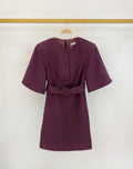 Robe courte ceinturée à épaulettes et manches courtes FRIME