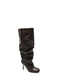 Bottes hautes plissées à talon fin STEPHAN PARIS