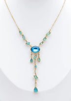 Collier Y pierres scintillantes doré BIJOUX MYSTÈRES