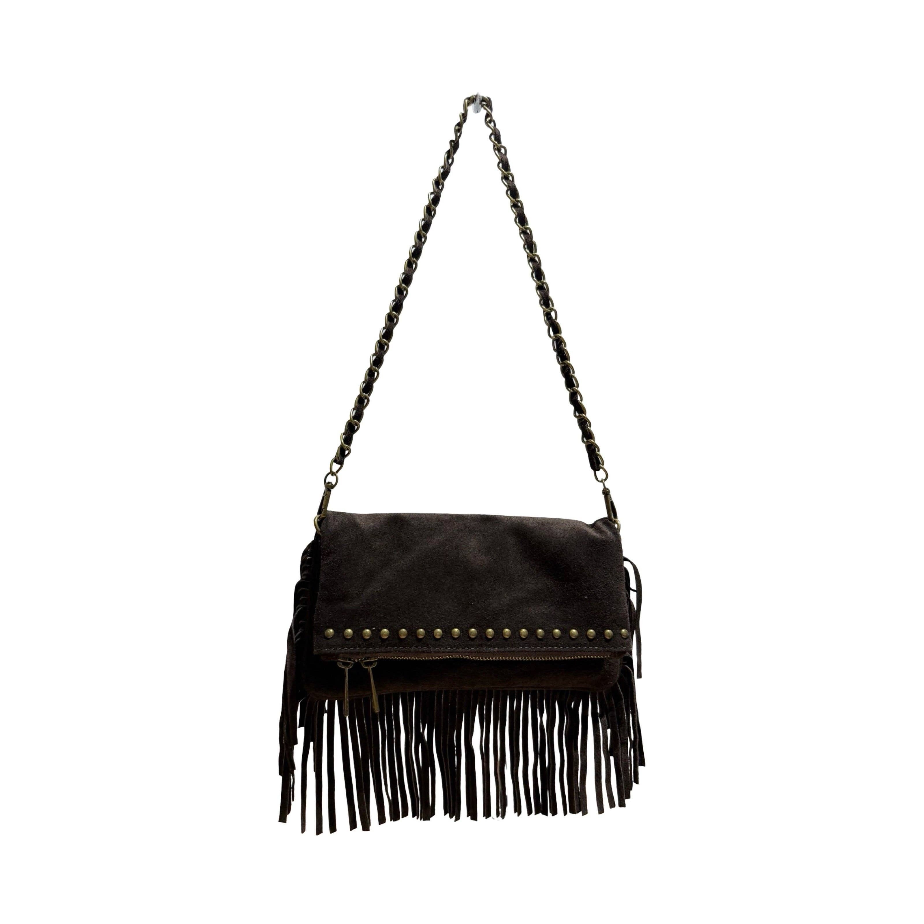 Pochette cuir suédé medium LOUISA LEE