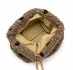 Pochette moumoute pois chaîne dorée GALLANTRY