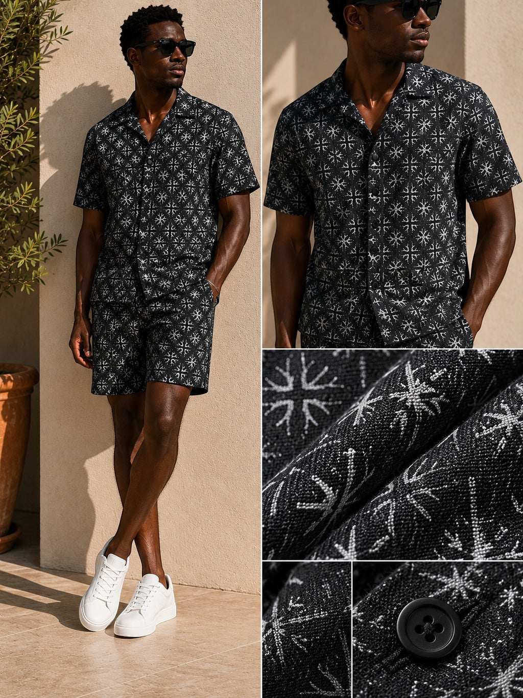 Ensemble Chemise et Short Noir Irisé FRILIVIN