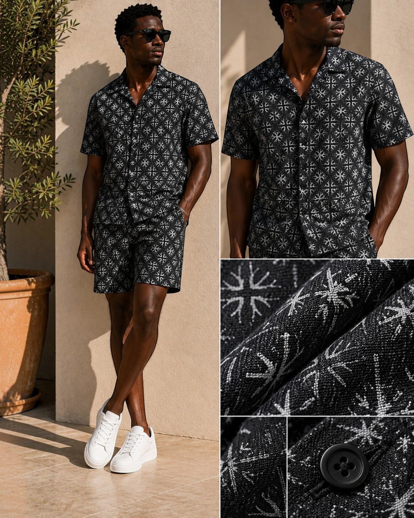 Ensemble Chemise et Short Noir Irisé FRILIVIN