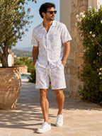Ensemble chemise short à motif fleuri — Frilivin