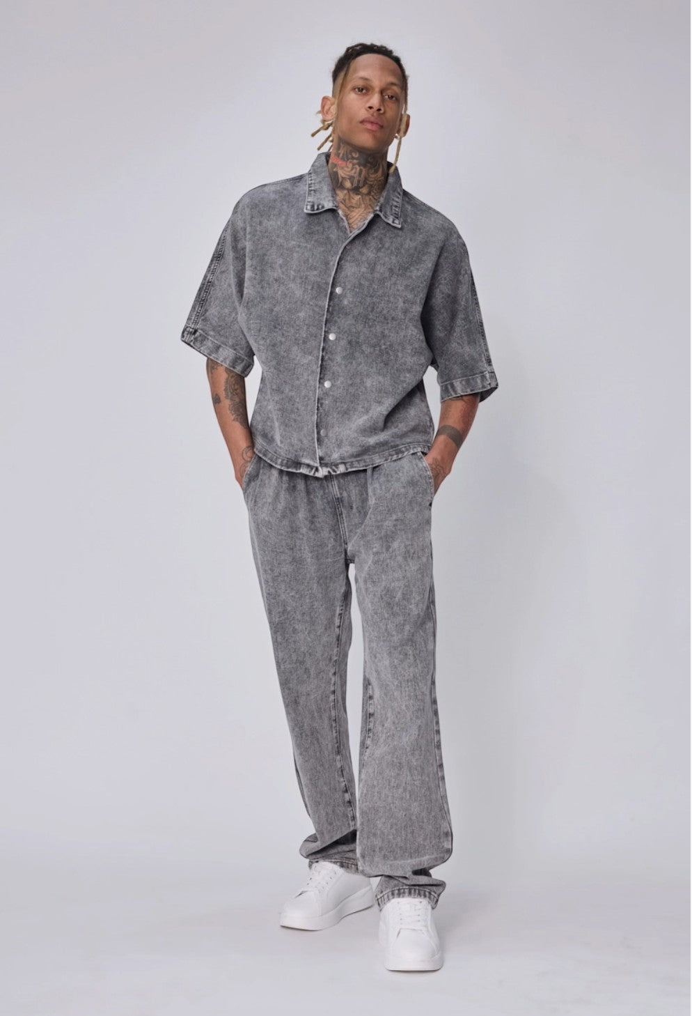 Ensemble coordonné denim gris — FRILIVIN