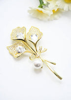 Broche Rosa — Bijou doré fantaisie