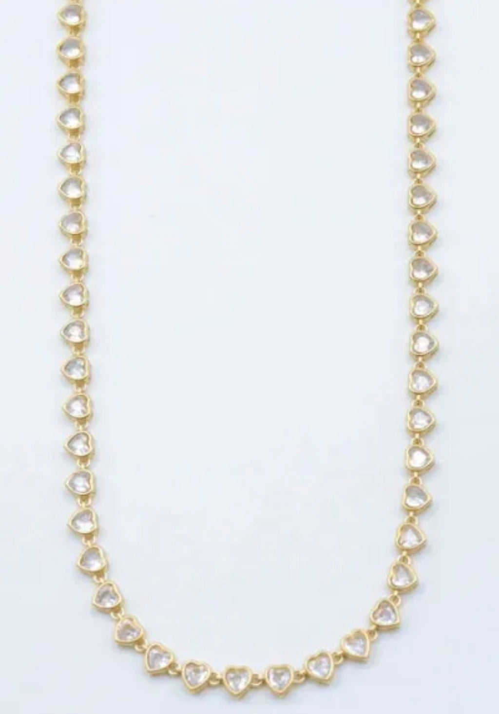Collier cœurs pierres scintillantes doré BIJOUX MYSTÈRES