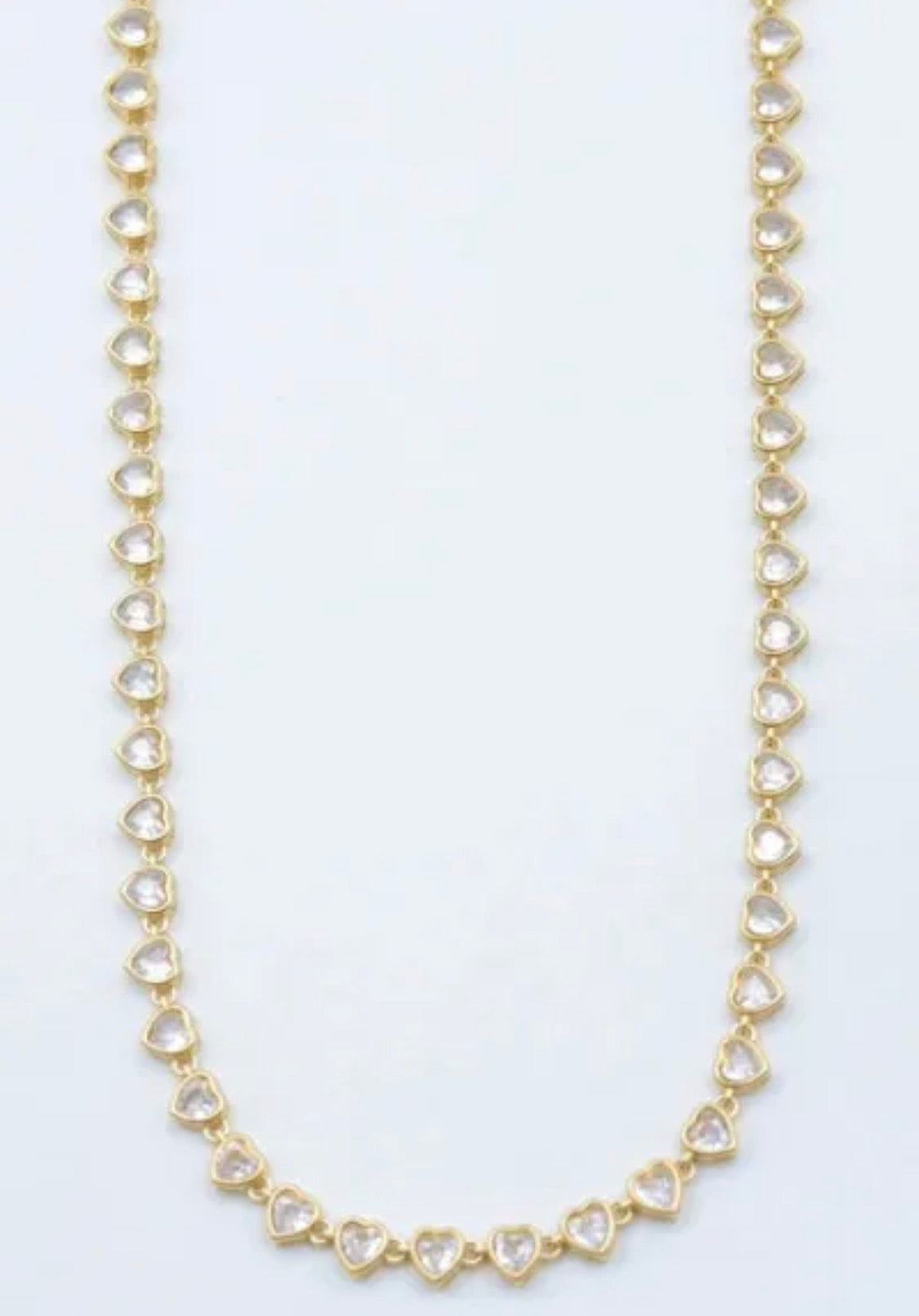 Collier cœurs pierres scintillantes doré BIJOUX MYSTÈRES