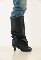 Bottes hautes en PU à talon fin STEPHAN PARIS