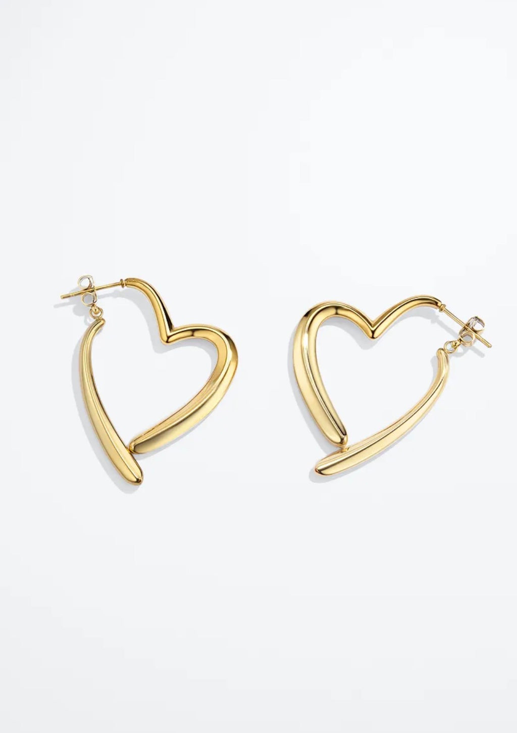 Boucles d'Oreilles Cœur Acier Inoxydable BYREN | ÉLINE L'ATELIER