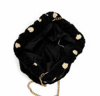Pochette moumoute pois chaîne dorée GALLANTRY