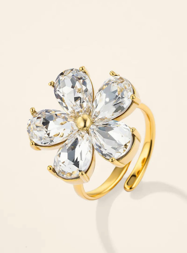 Bague fleur à strass ÉLINE L’ATELIER