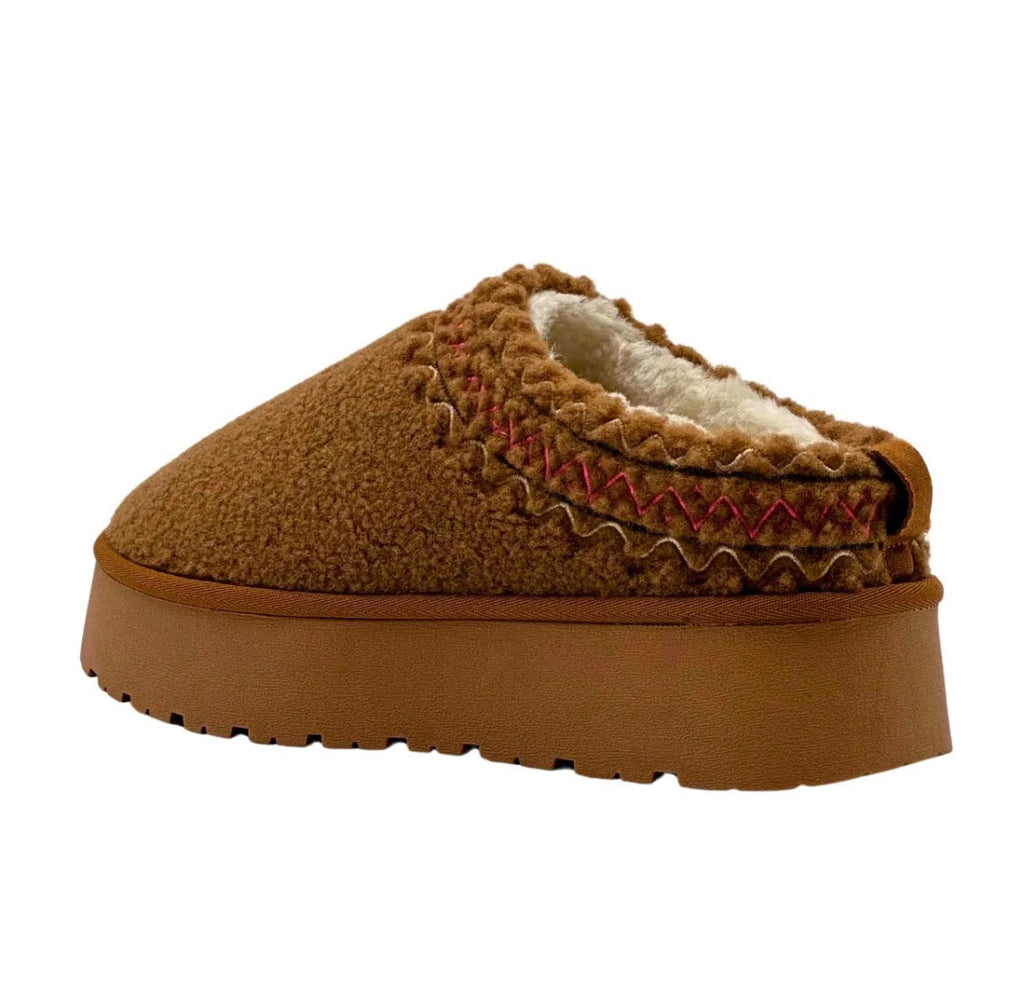 Pantoufles femme à plateforme effet bouclé STEPHAN PARIS