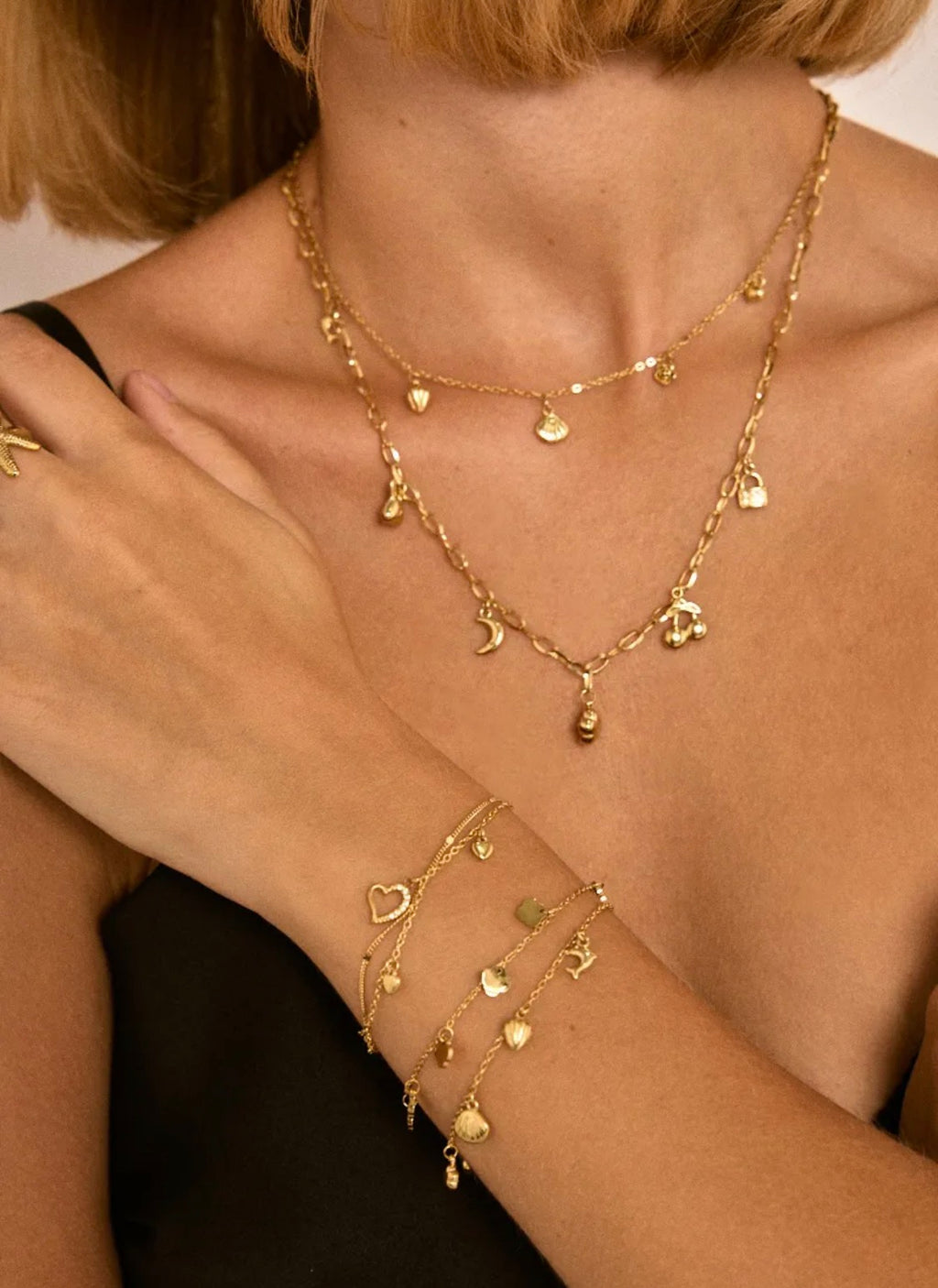 Collier double chaîne doré ÉLINE L'ATELIER