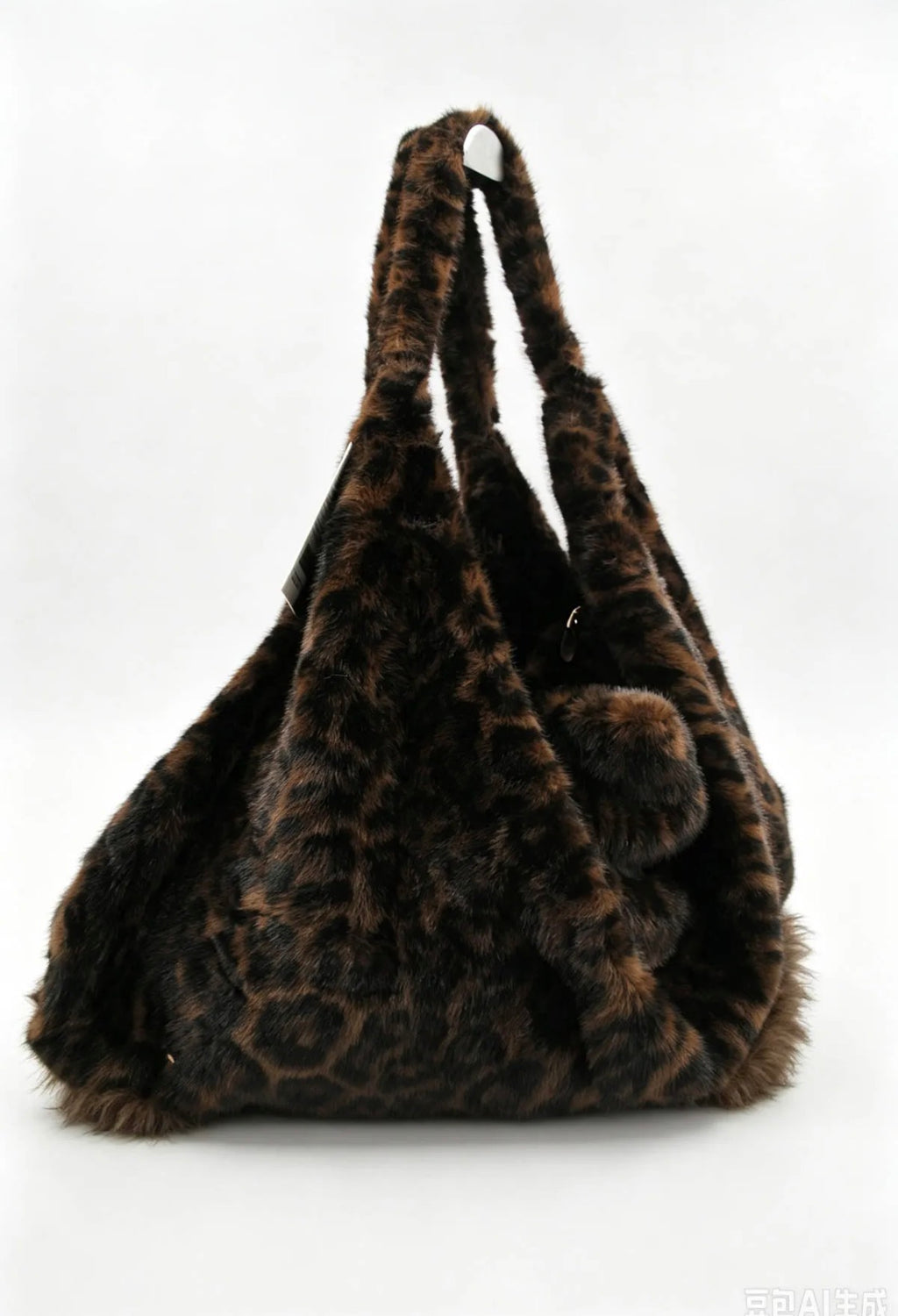 Sac cabas XL oversize en fausse fourrure léopard SYSTYLE