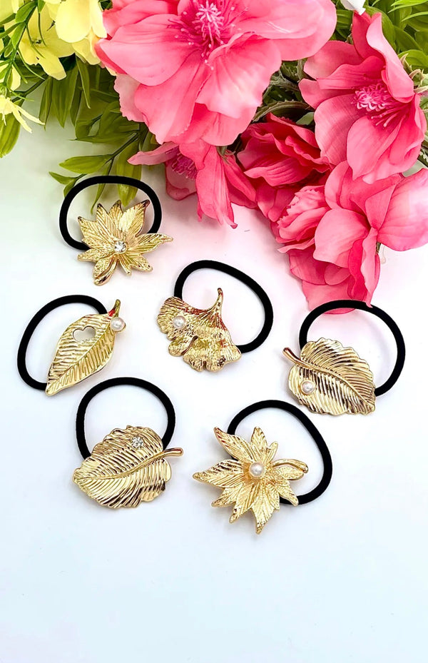 Set de 6 chouchou élastique avec métal Éline l’atelier
