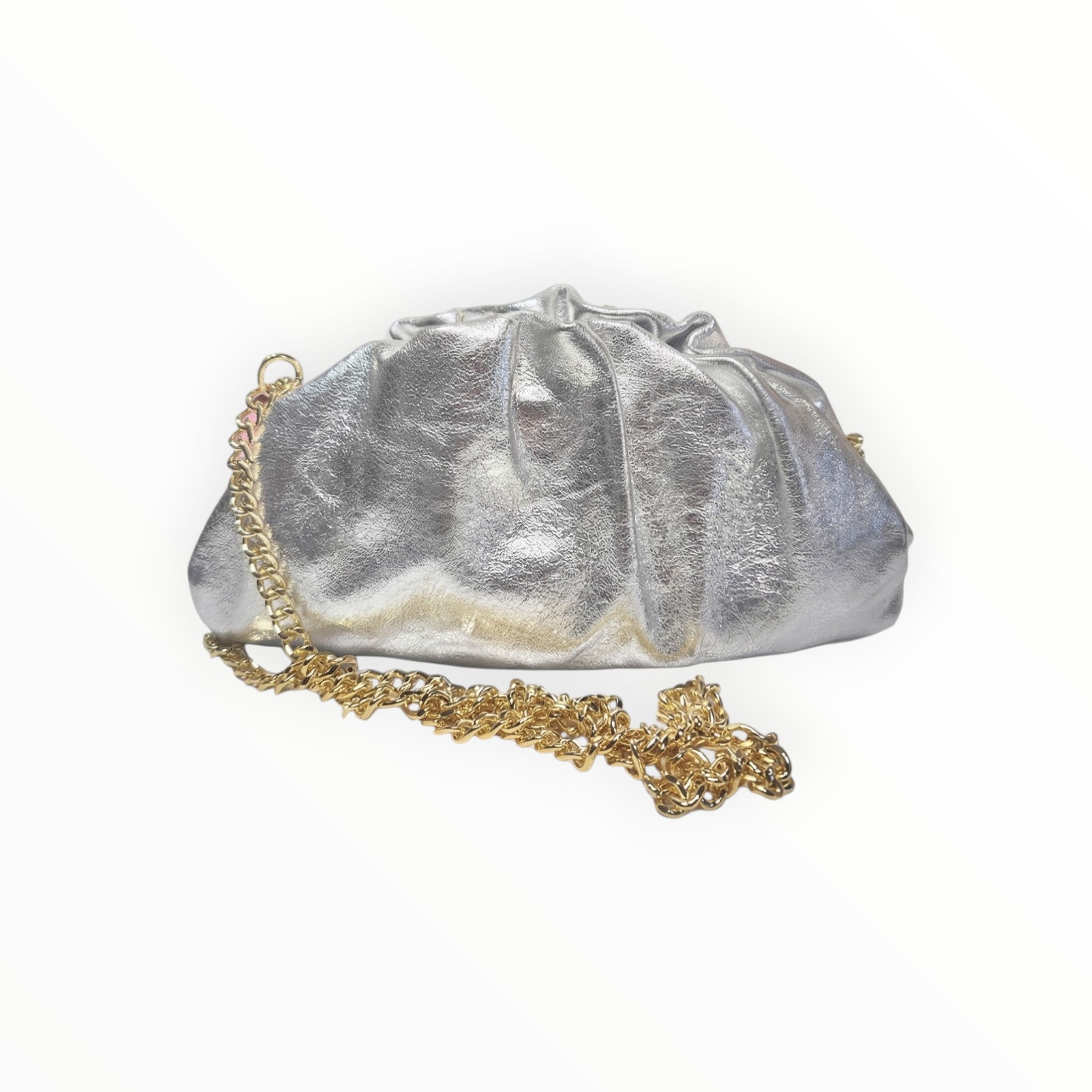 Sac plissé cuir irisé chainé LOUISA LEE - Sacs - LOUISA LEE