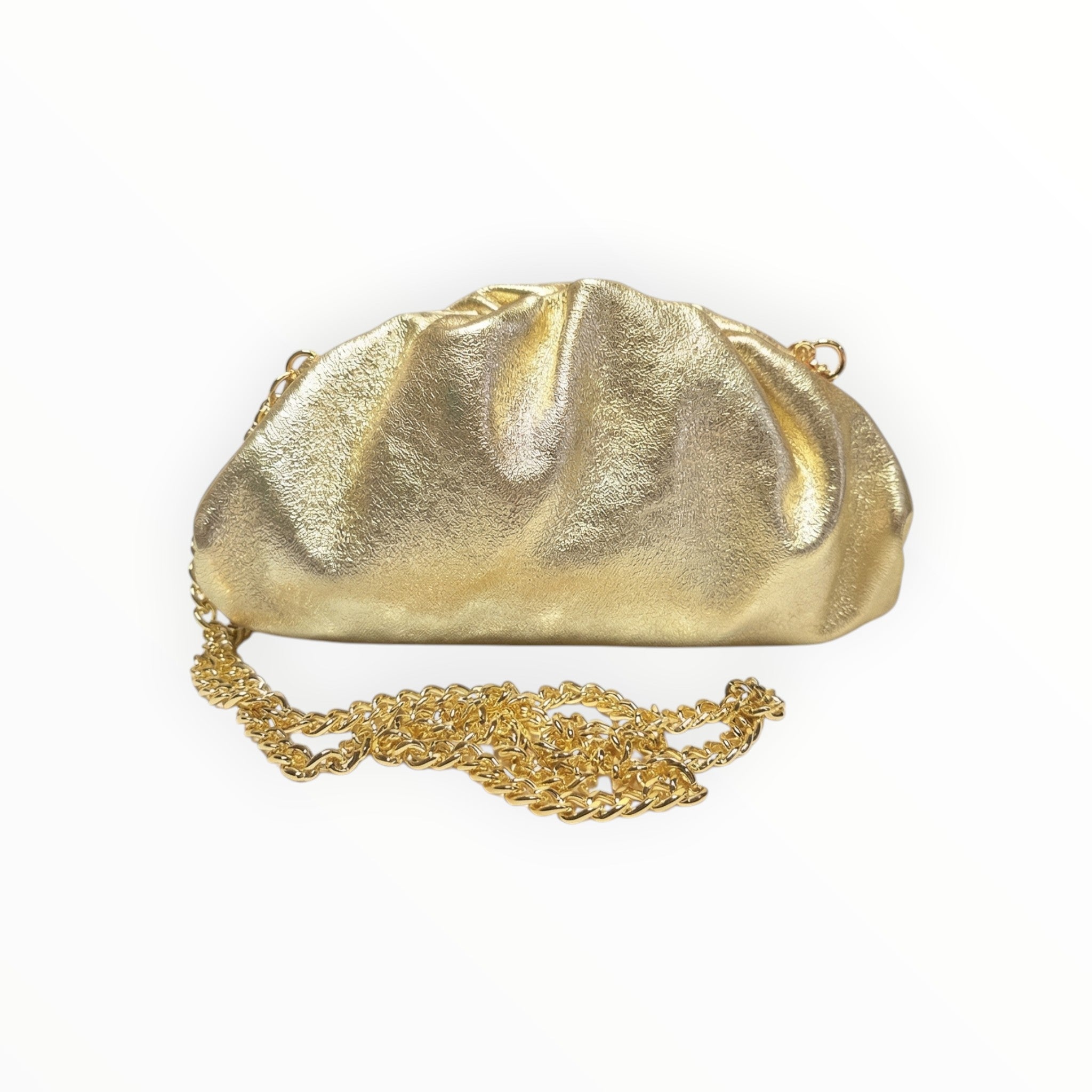 Sac plissé cuir irisé chainé LOUISA LEE - Sacs - LOUISA LEE